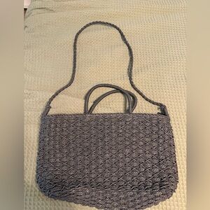 Elegant Black Woven Tote Bag